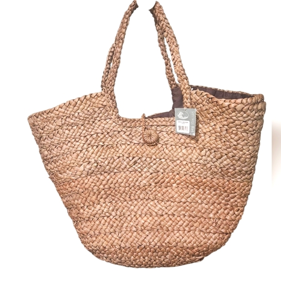 SAN DIEGO HAT Company  Woven Tote Bag for Summer In Light Brown. NWT - Picture 1 of 16